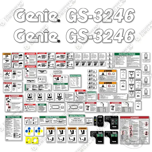 Fits Genie Gs3246 Decal Kit Scissor Lift (Sn Gs3246a-110000 To Gs4615a-137426) 1