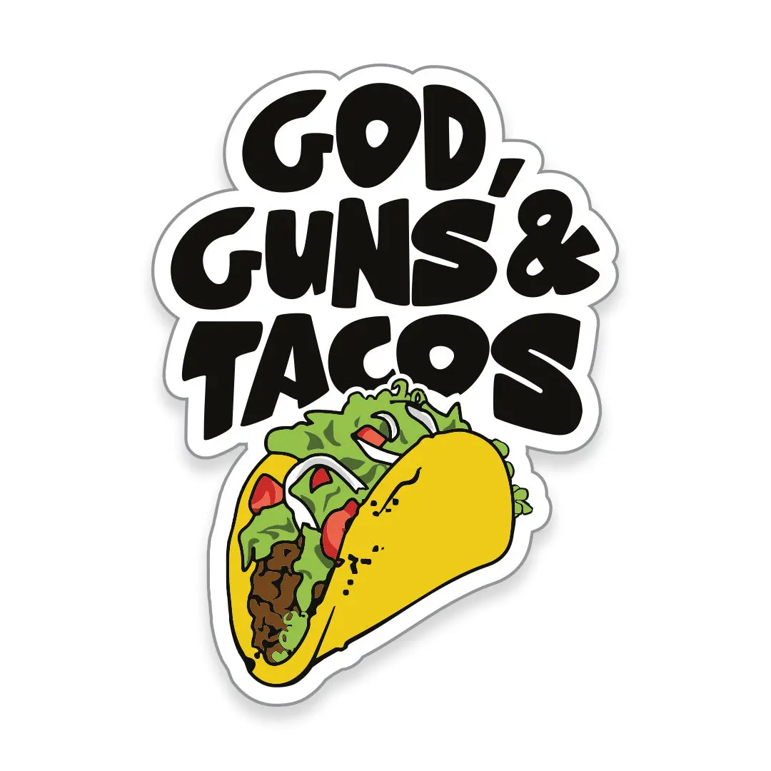 God Guns Tacos Sticker 1