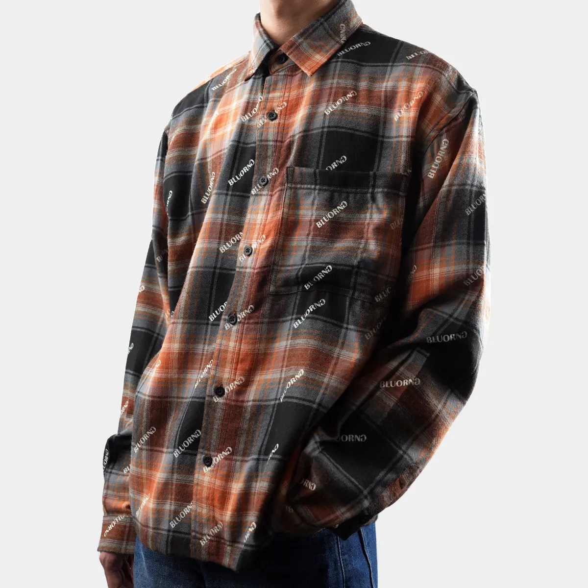 Orng Flannel Shirt 1