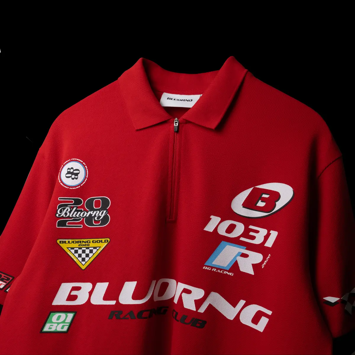 Red Retro Rev Polo T-Shirt 1
