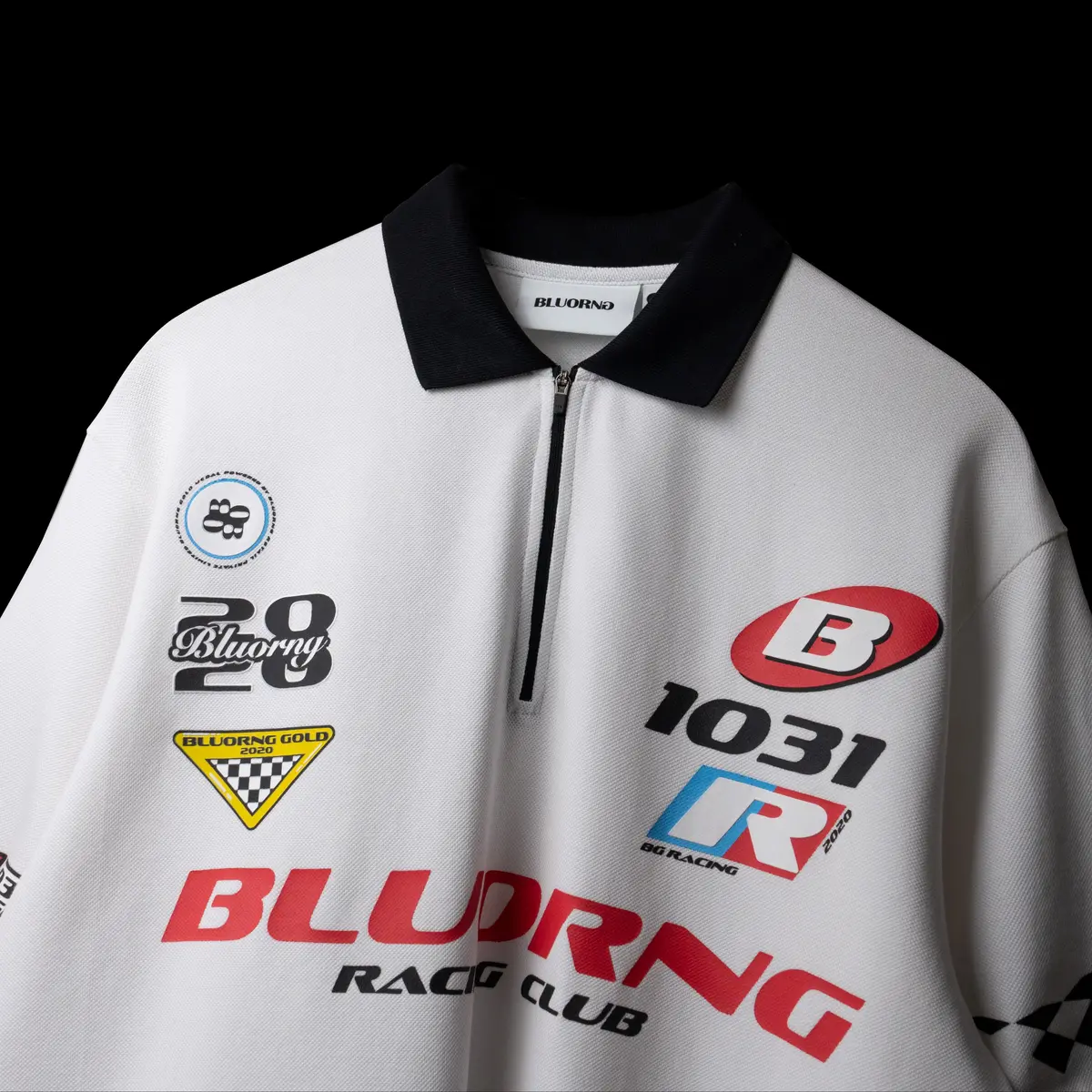 White Retro Rev Polo T-Shirt 1