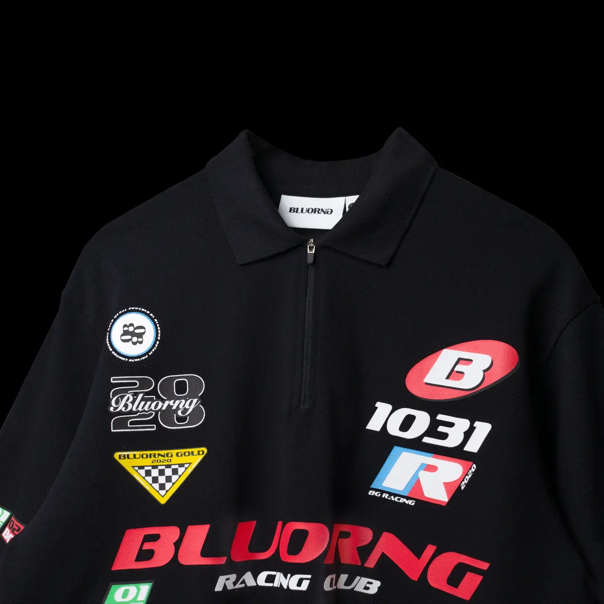 Black Retro Rev Polo T-Shirt 1