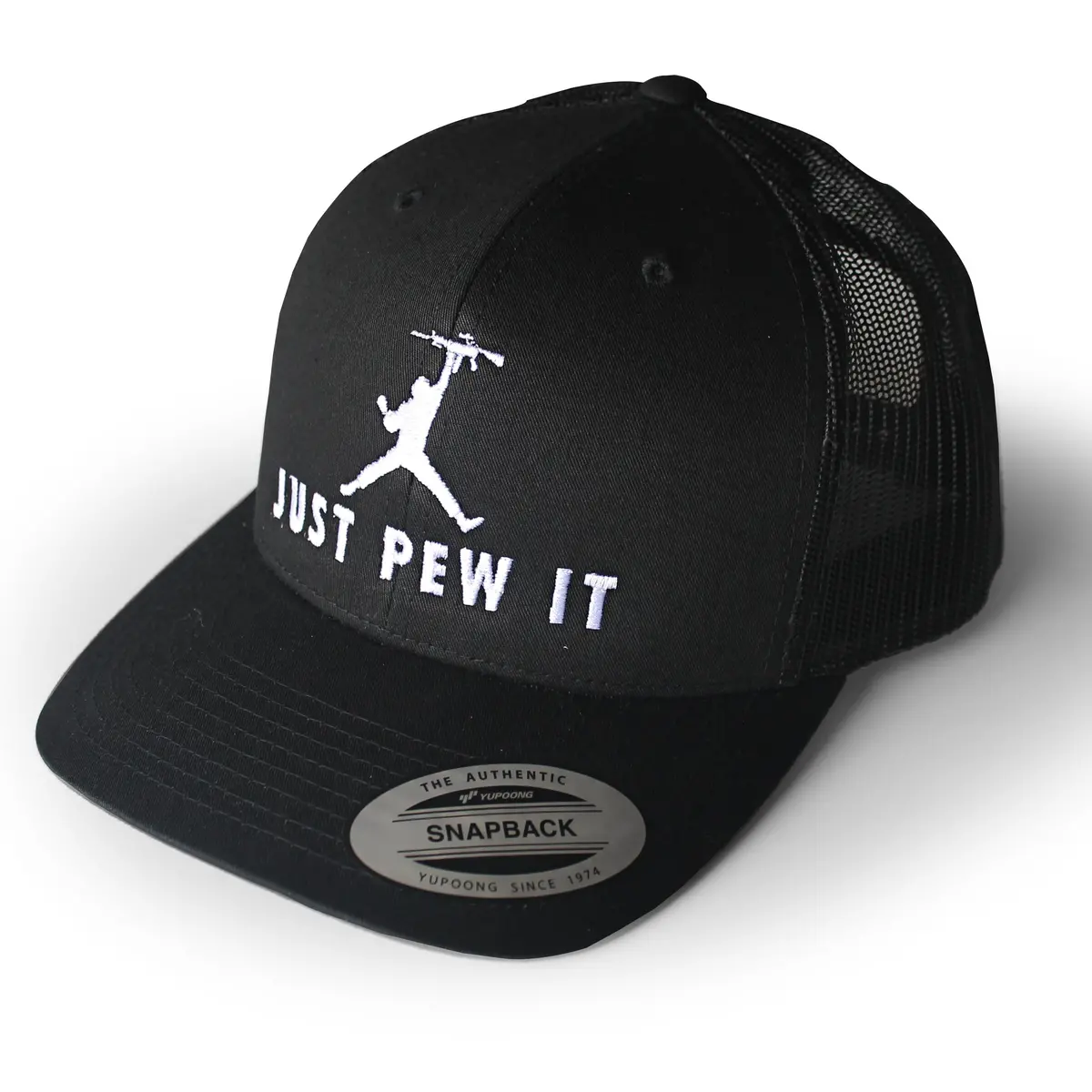 Just Pew It Black Trucker 1