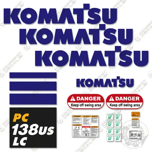 Fits Komatsu Pc138uslc-10 Decal Kit Midi Excavator 1