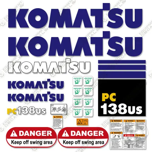 Fits Komatsu Pc138us-2 Decal Kit Midi Excavator 1