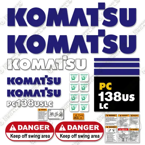Fits Komatsu Pc138uslc-2 Decal Kit Midi Excavator 1