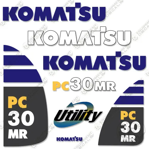 Fits Komatsu Pc30mr-3 Decal Kit Mini Excavator 1