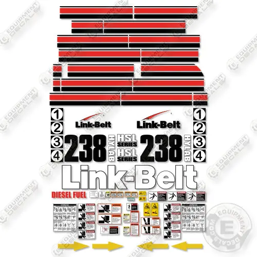 Fits Link-Belt 238 Hsl Hylab Decal Kit Crane 1