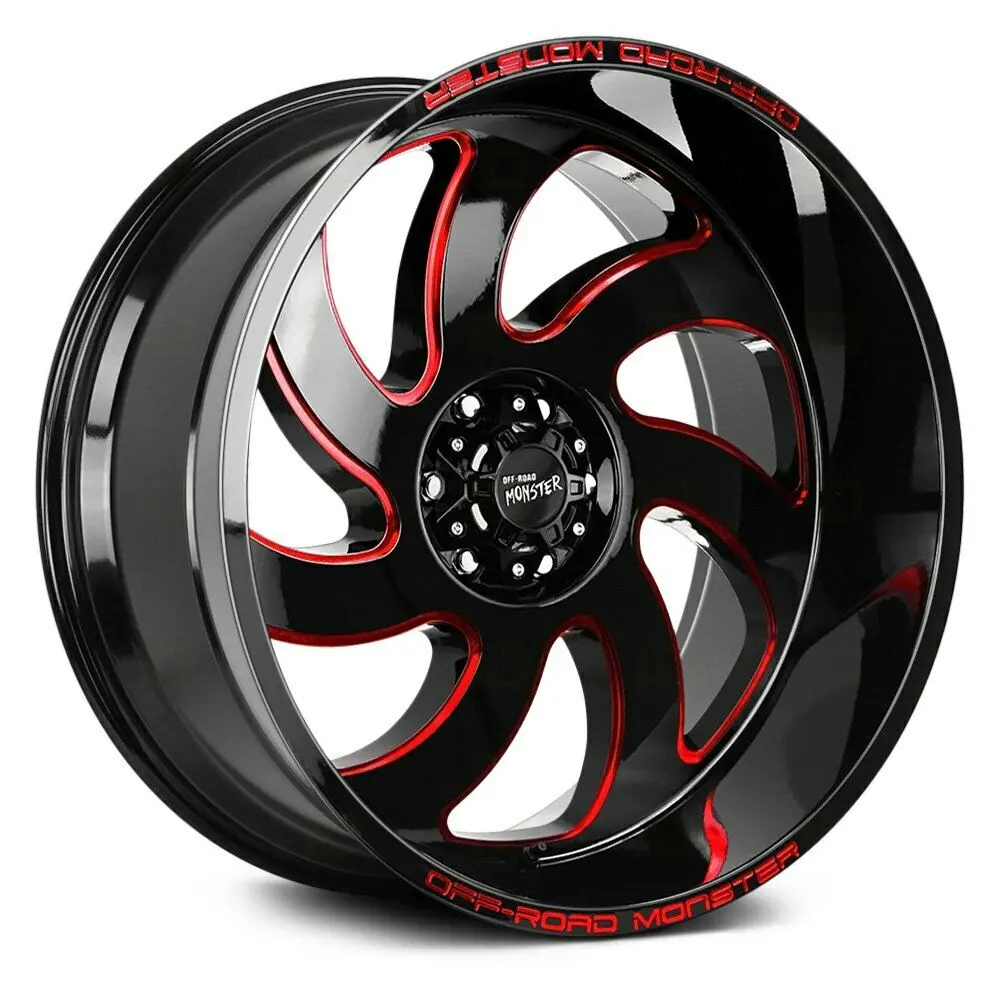 Off-Road Monster Wheels M07 Black Milled Red 1