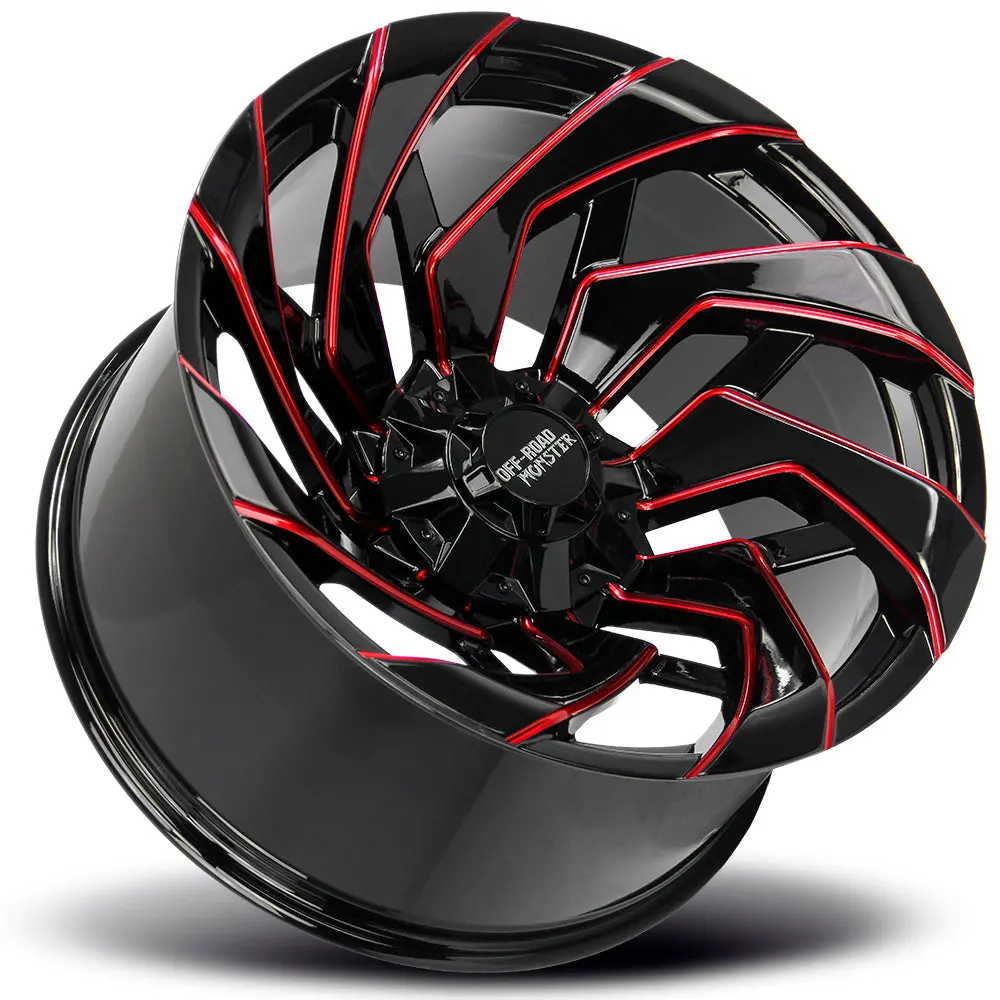 Off-Road Monster Wheels M24 Black Milled Red 2