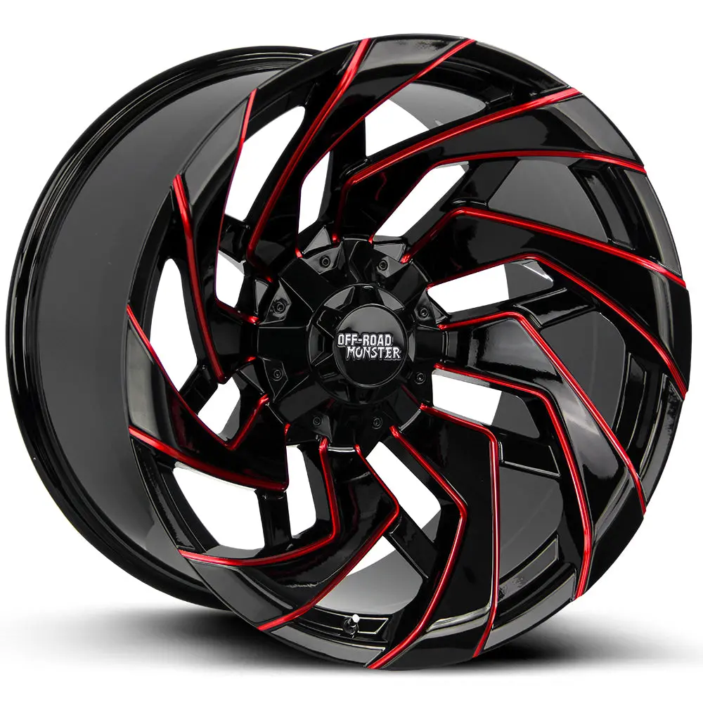 Off-Road Monster Wheels M24 Black Milled Red 3
