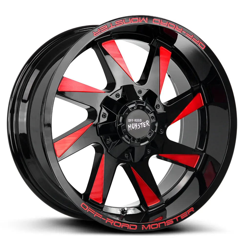 Off-Road Monster Wheels M80 Black Milled Red 1