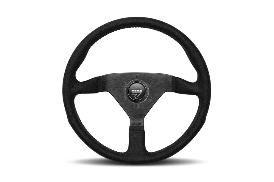 Momo Monte Carlo Steering Wheel W/ Alcantara Suede Grips W/ Black Stitching 1