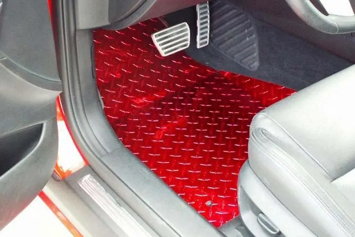 Pontiac G8 Diamond Plate Aluminum Power Coated Floor Mats 1