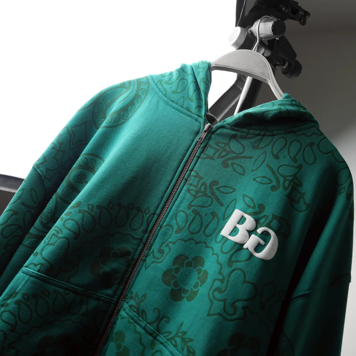 Green Paisley Hoodie 1