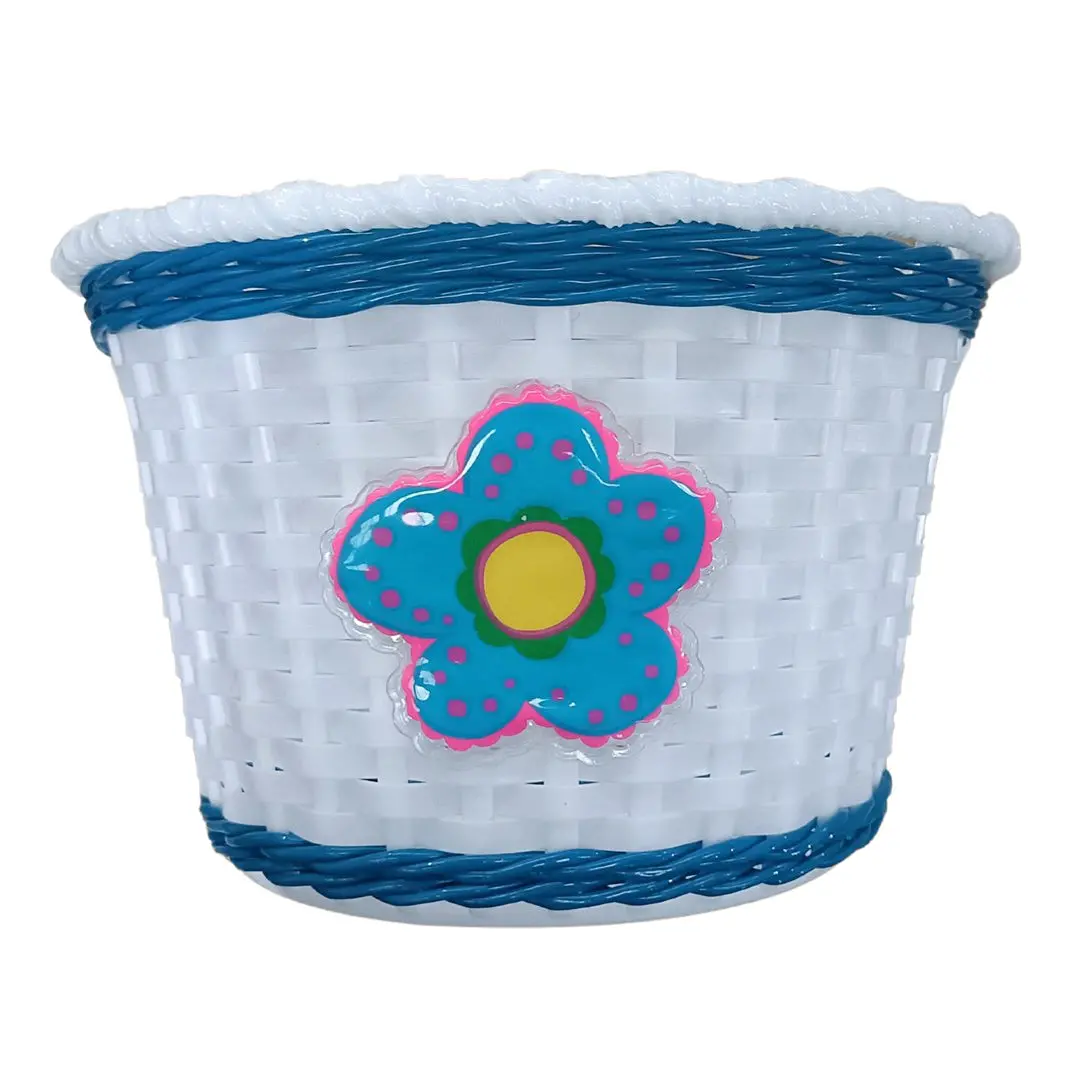 Rascal Kids Front Basket Blue With Flowers 1