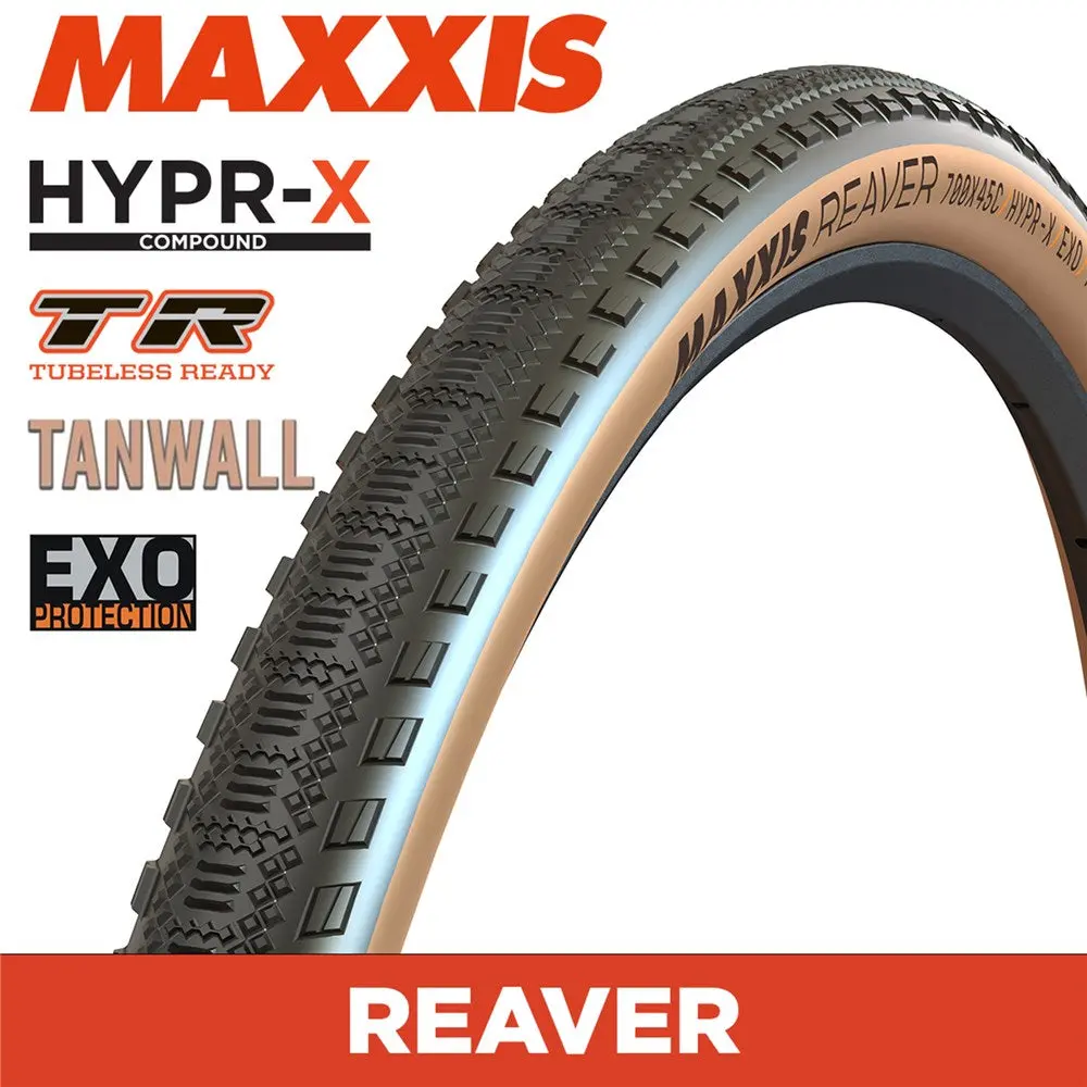 Tyre 700 X 45 Maxxis Reaver 120Tpi Folding Hypr-X Exo Tr Tanwall 1