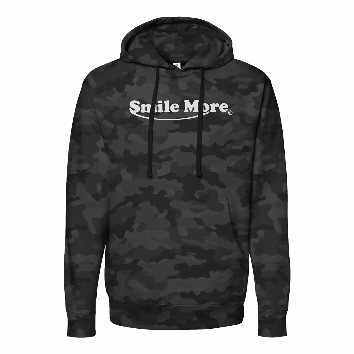 Smile More Black Camo Hoodie 1