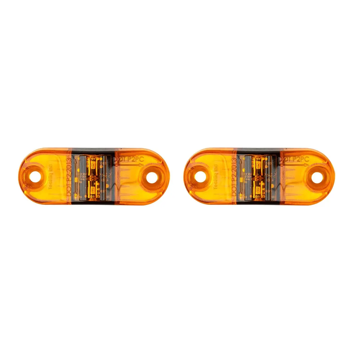 Amber P2/Pc Sidemarker Led Light W/ 6" Pigtail (2 Pack) 1