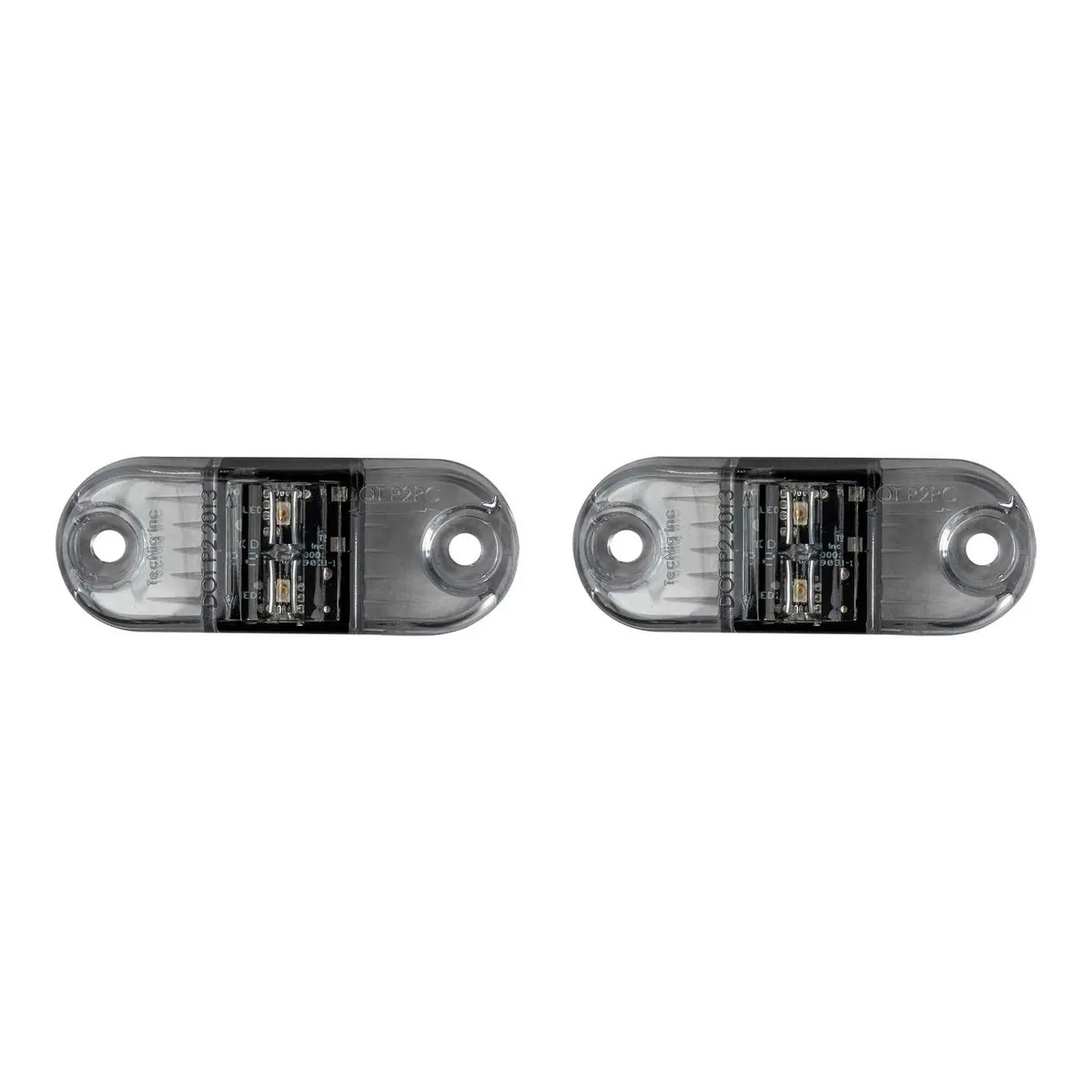 Amber P2/Pc Sidemarker Led Light W/ 6" Pigtail - Clear Lens 1