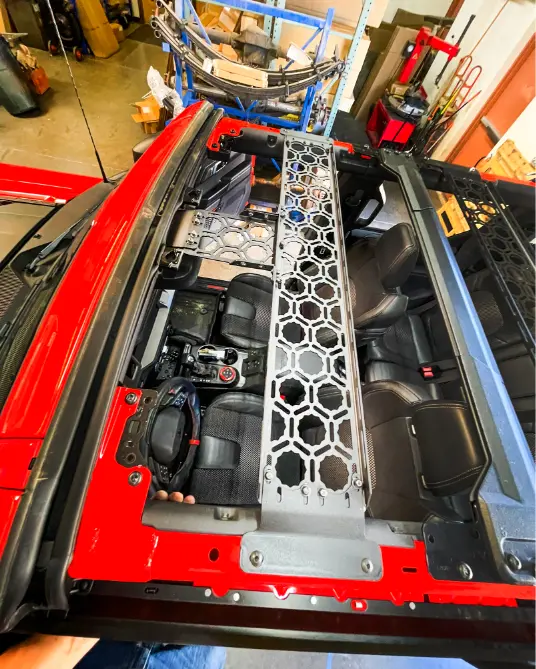 Foutz Motorsports 2022+ Ford Bronco Raptor Inside Roof Mount (Across Front Seats With Short Front Panel) By Adapt-A-Panel 1