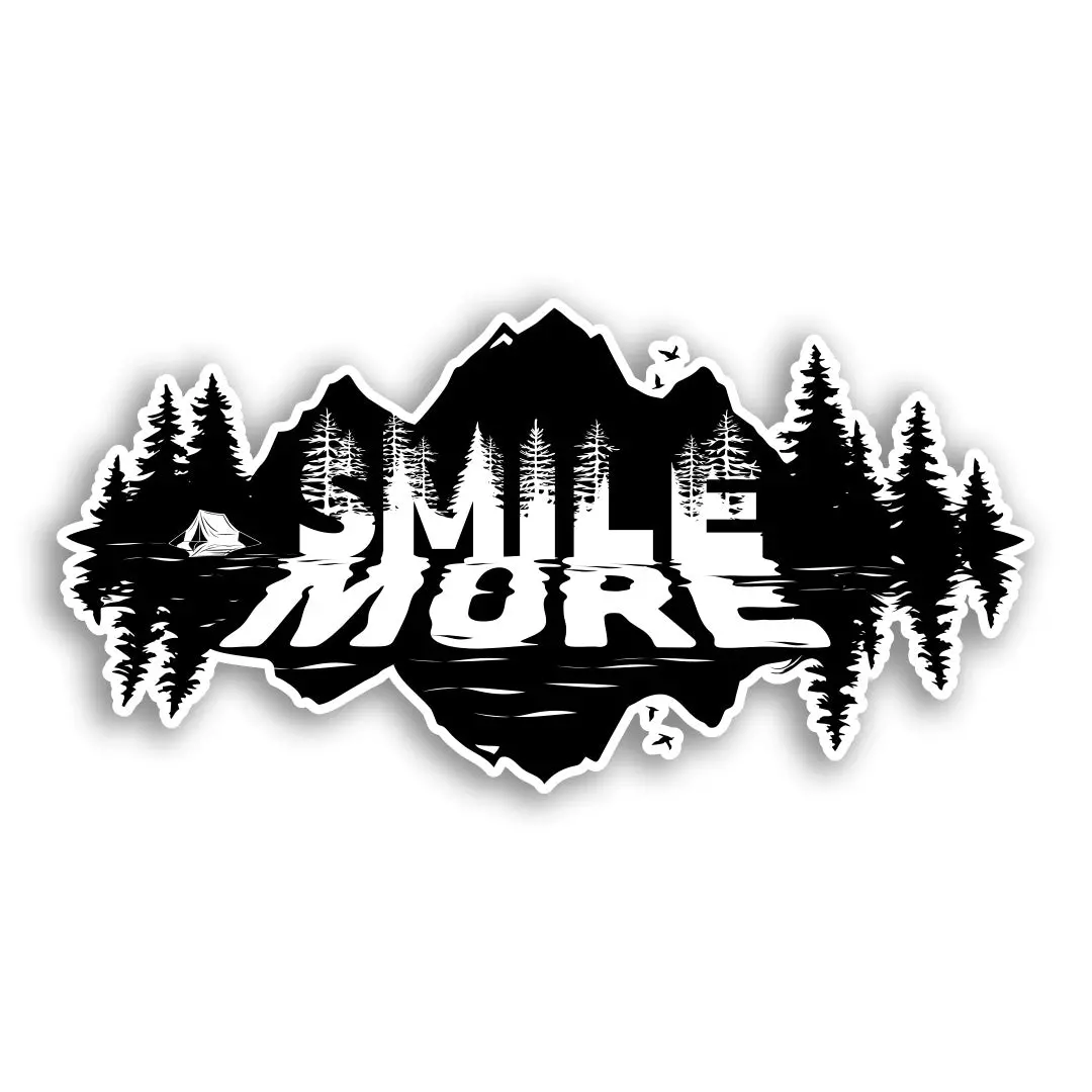 Smile More Camping Sticker 1