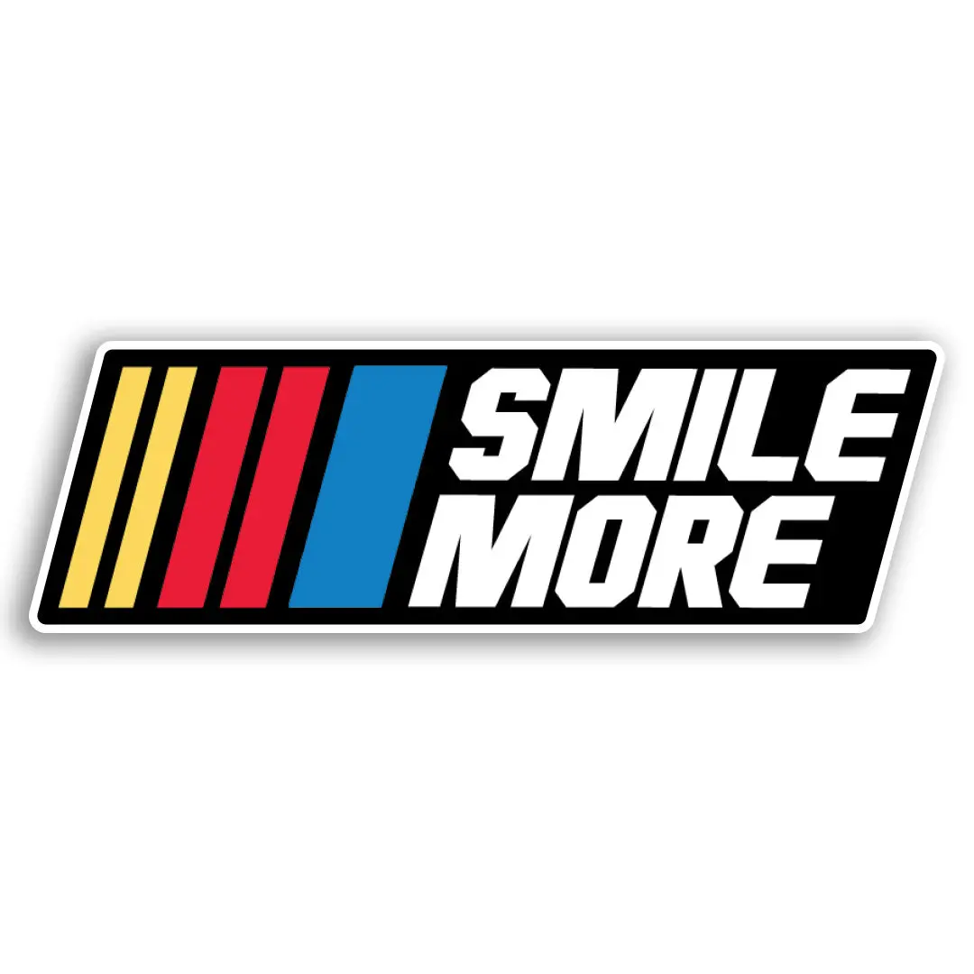 Smile More Racing Bumper Sticker 1