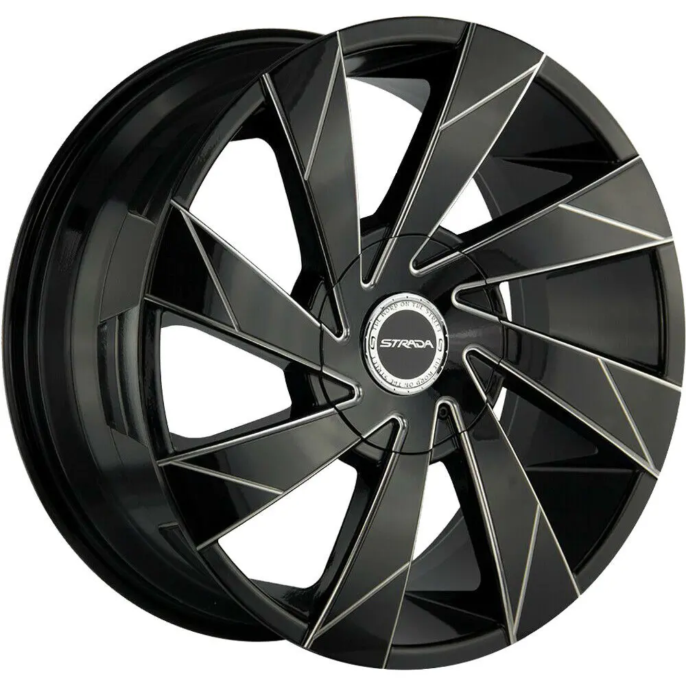 Strada Wheels S62 Moto Black Milled Line 1