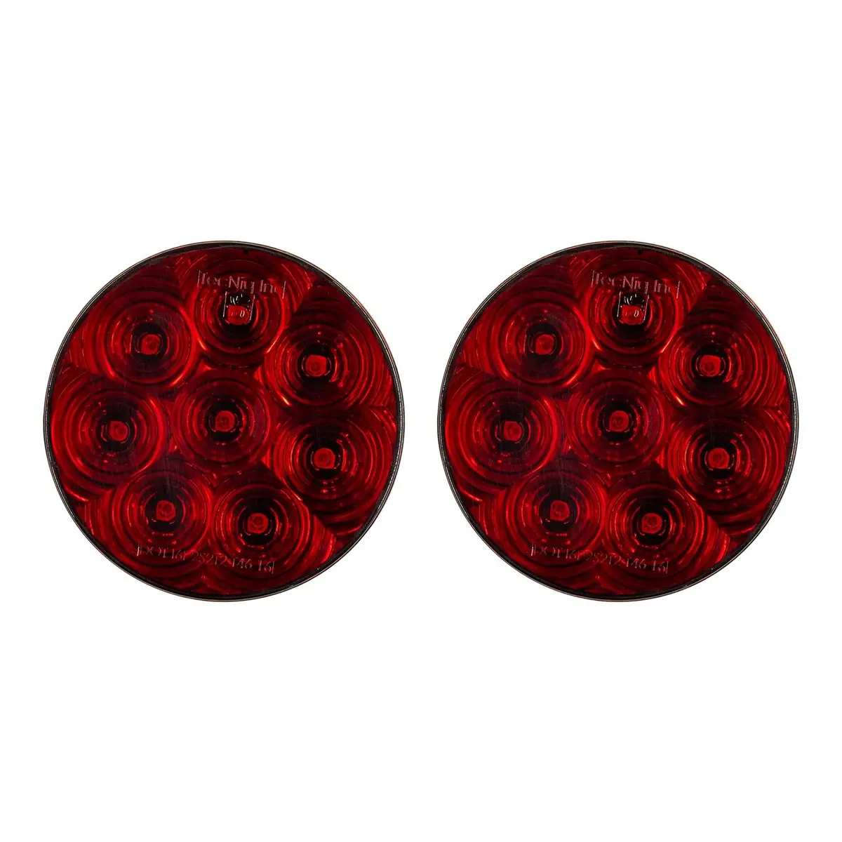 4" Round Sealed High Visibility Led Stop/Turn/Tail Light - Red - 8 Diodes 1
