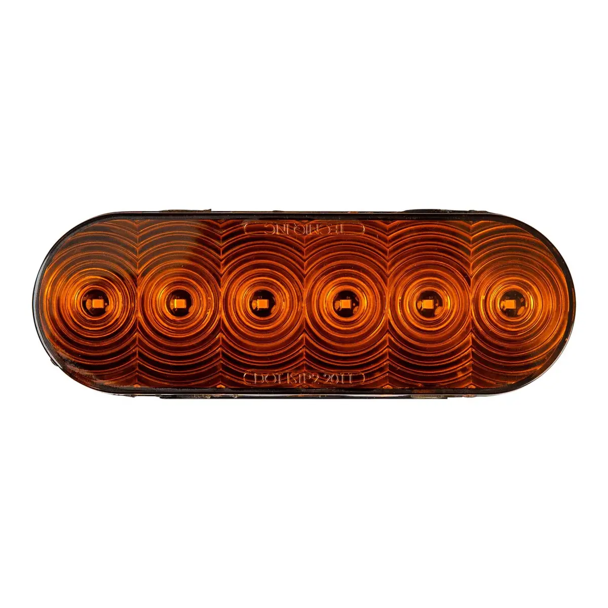 6" Oval 6 Led Turn Grommet Mount Amber Lens Pigtail 1