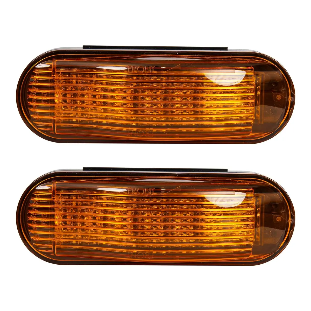 Amber 6In Oval Led Clearance Light - Side Turn Marker With Midship 1