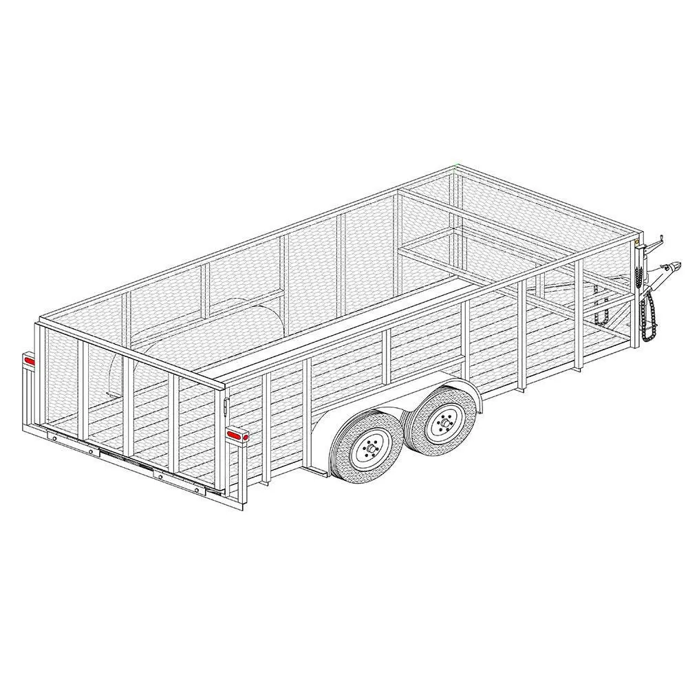 1682Ls - 16' X 82" Tandem Axle 14K Landscape Trailer Diy Master Plan - 15 How-To Steps W/ Blueprint 1