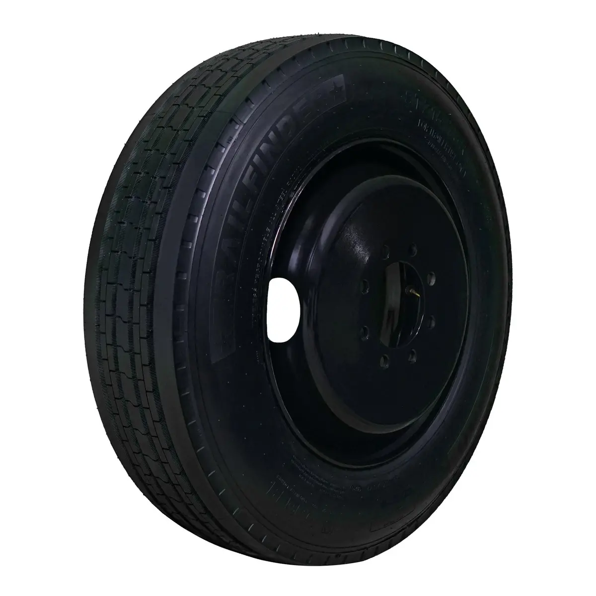 Trailfinder 17.5" 18 Ply Radial Trailer Tire & Wheel - St 215/75R17.5 8 Lug (Black Dual) 1