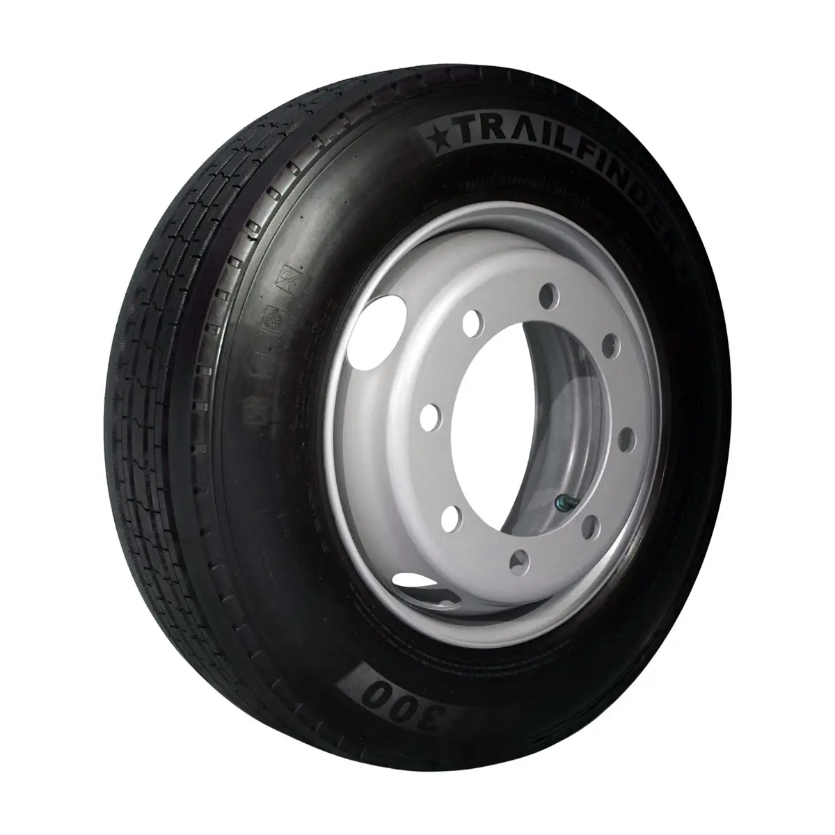 Trailfinder 17.5" 18 Ply Radial Trailer Tire & Wheel - St 215/75R17.5 8X275mm Lug (Silver Dual) 1