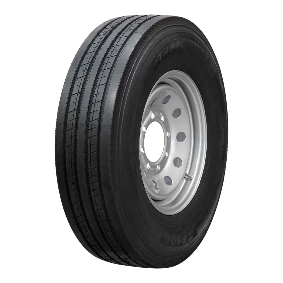 Trailquest 16" 14 Ply Radial Trailer Tire & Wheel - St 235/80 R16 8 Lug (Silver Mod) 1