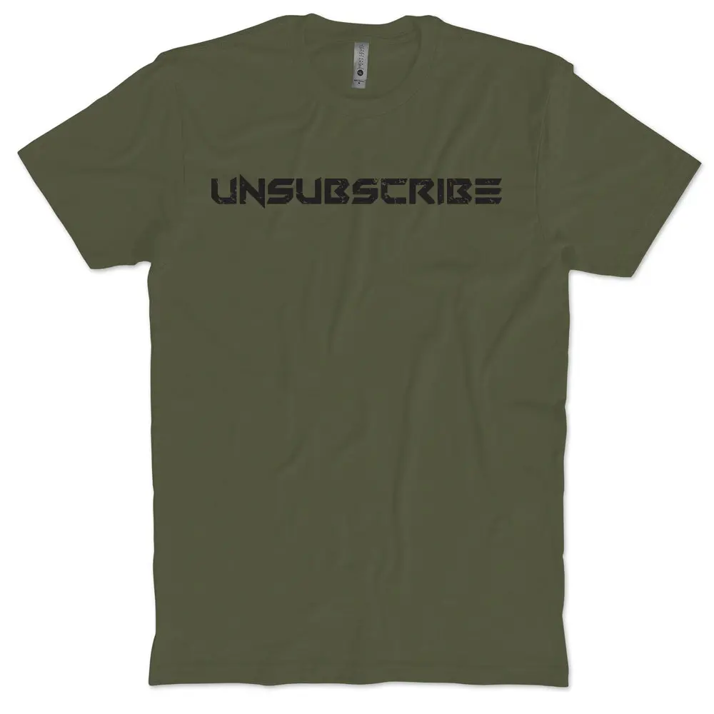 Unsubscribe Stencil T-Shirt 1