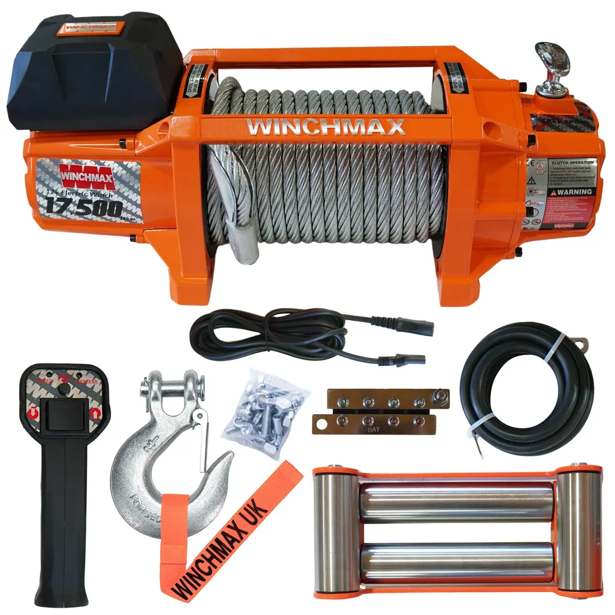 Winchmax 17,500 Lb 12V Electric Winch - 65' Steel Cable 1
