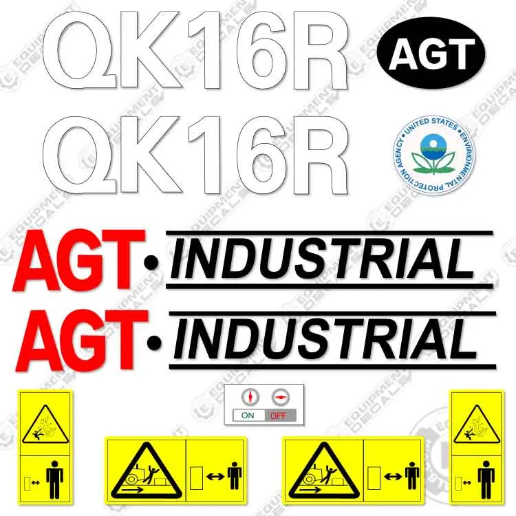 Agt Industrial Qk16r Decal Kit Mini Excavator 1