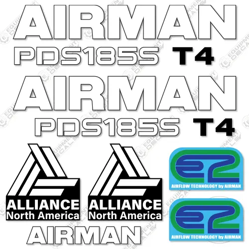 Fits Fits Airman Pds185s T4 Decal Kit Air Compressor 1
