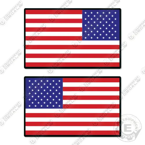 Fits American Flag Decal (8" X 14") - Set Of 2 1