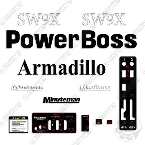 Powerboss Sw9x Decal Kit Armadillo Minuteman Sweeper 1