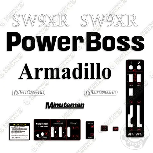Powerboss Sw9xr Decal Kit Armadillo Minuteman Sweeper 1