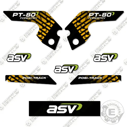 Fits Asv Pt-80 Decal Kit (Custom Forestry) Skid Steer 1