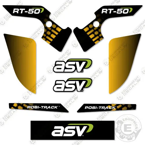 Fits Asv Rt-50 Decal Kit Skid Steer 1