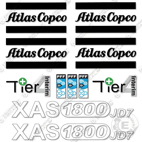 Fits Atlas Copco Xas1800 Jd7 Decal Kit Air Compressor 1