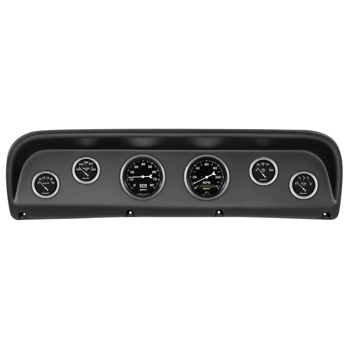 Autometer Old Tyme Black Series Gauge Cluster – Vintage-Styled Analog Display, 2145-07 1