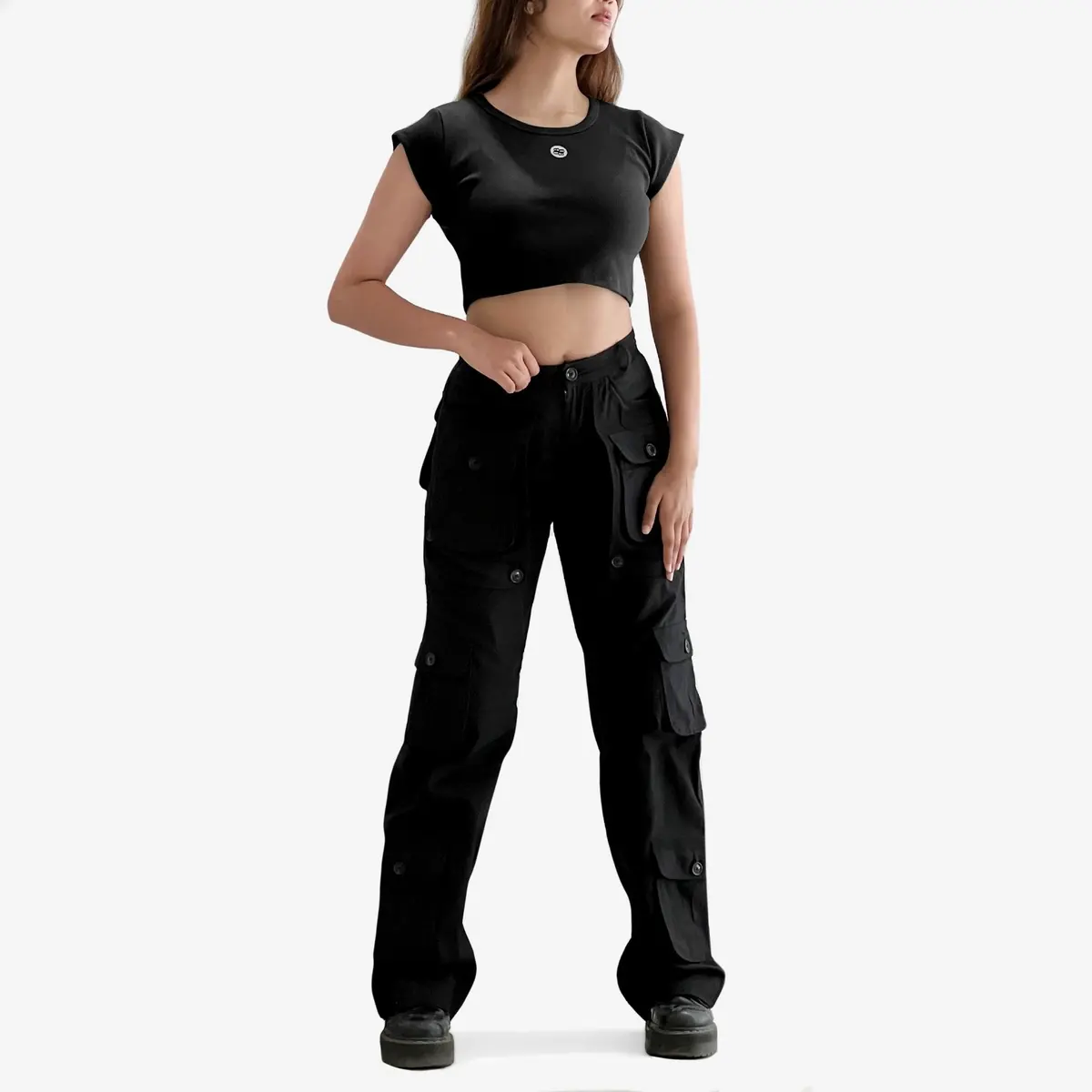 Black Cap Sleeve Croptop 1