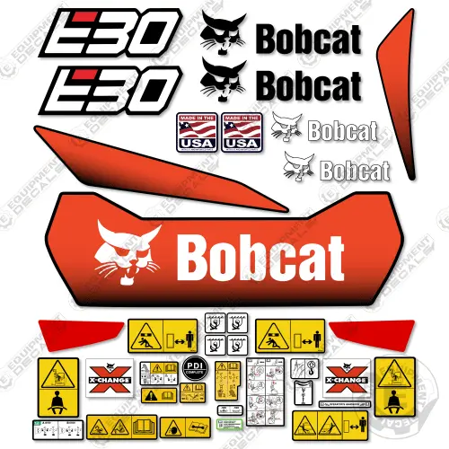 Fits Bobcat E30 Decal Kit Mini Excavator (New Style) 1