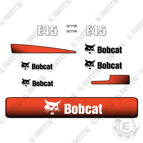 Fits Bobcat E45 Mini Excavator Decal Replacement Kit 1