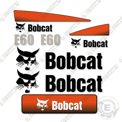 Fits Bobcat E60 Mini Excavator Decal Kit 1